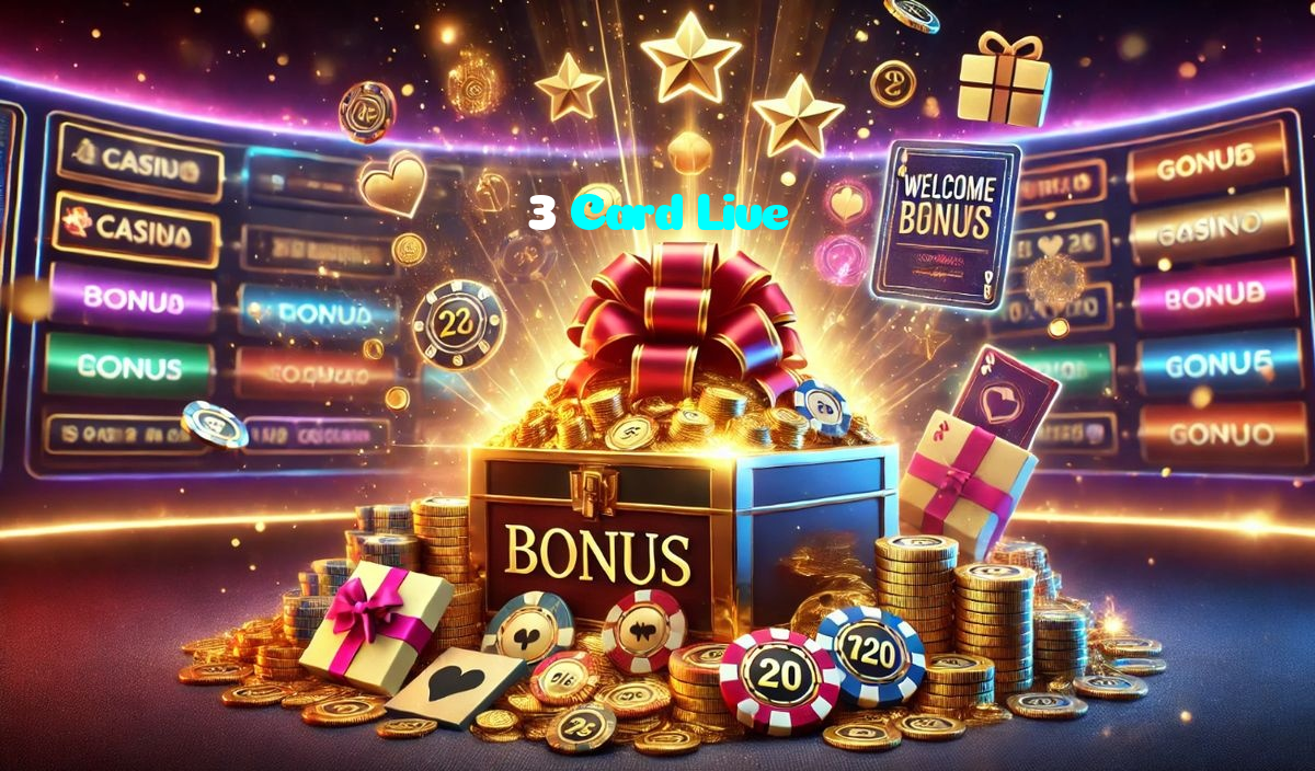 3 Card Live خوش آمدید بونس +600% پیشکش موبائل ایپ کے پروموشن سیکشن میں دکھائی دیتی ہے۔